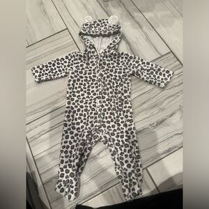 leopard baby footie 3 months